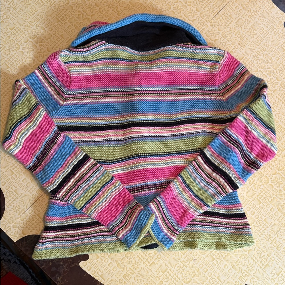 Vintage Liz Claiborne Multicolor Striped Cardigan - Picture 5 of 8
